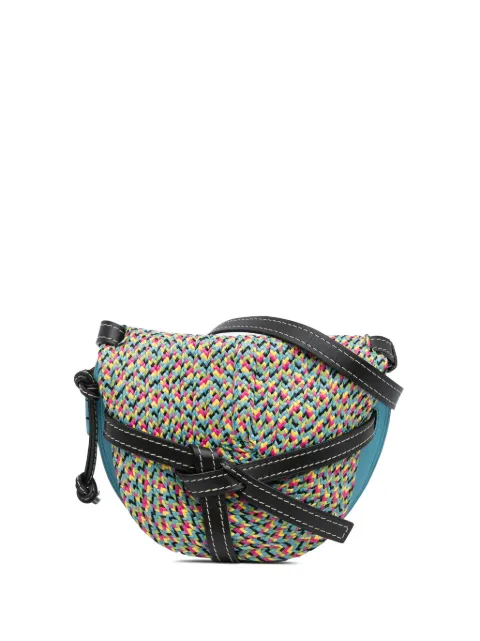 Loewe Pre-Owned 2018 Small Raffia and Calfskin Gate crossbody bag