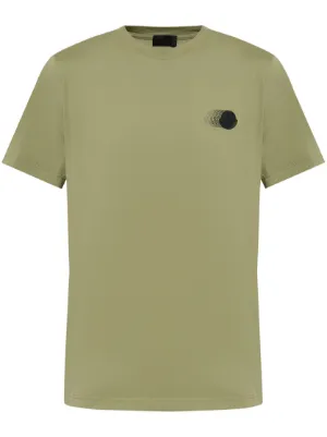 Moncler double-logo-patch Cotton T-shirt | Green | FARFETCH