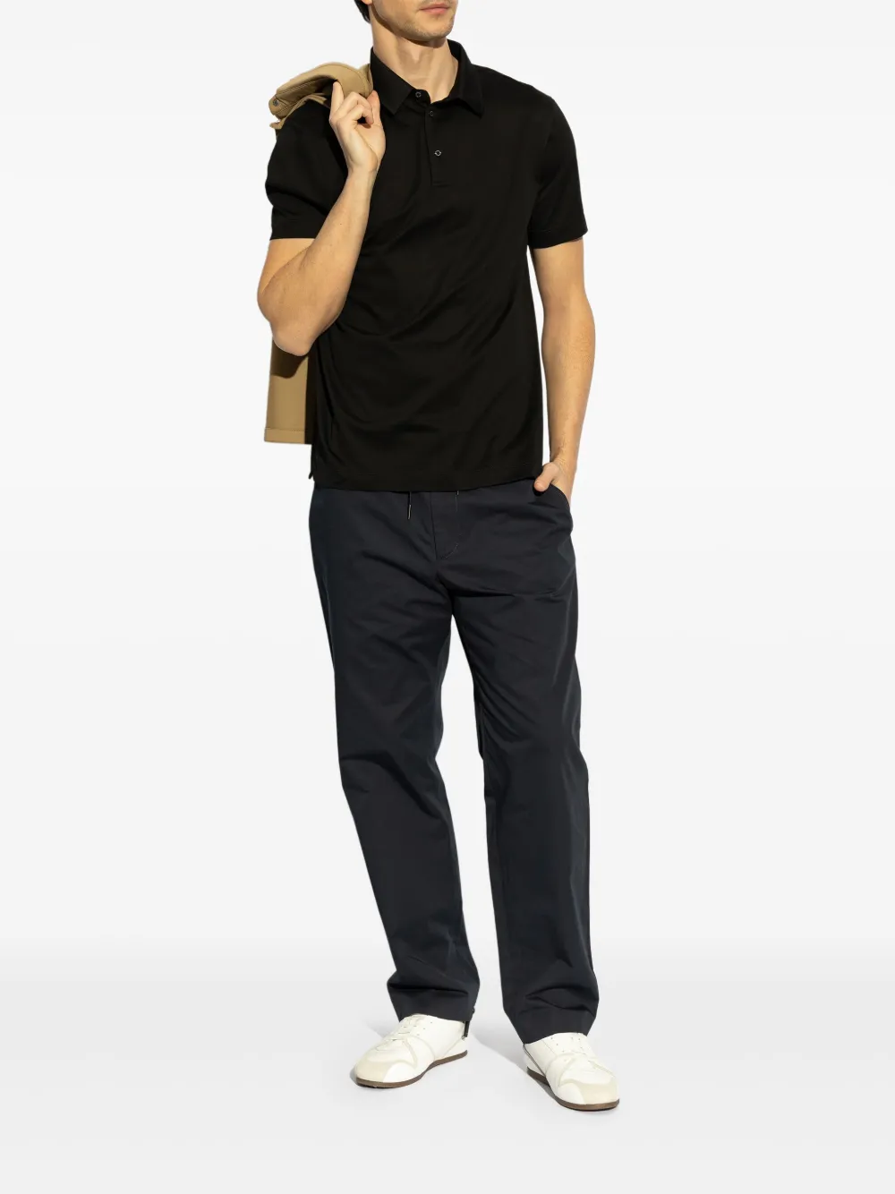 Moncler cotton polo shirt - Zwart