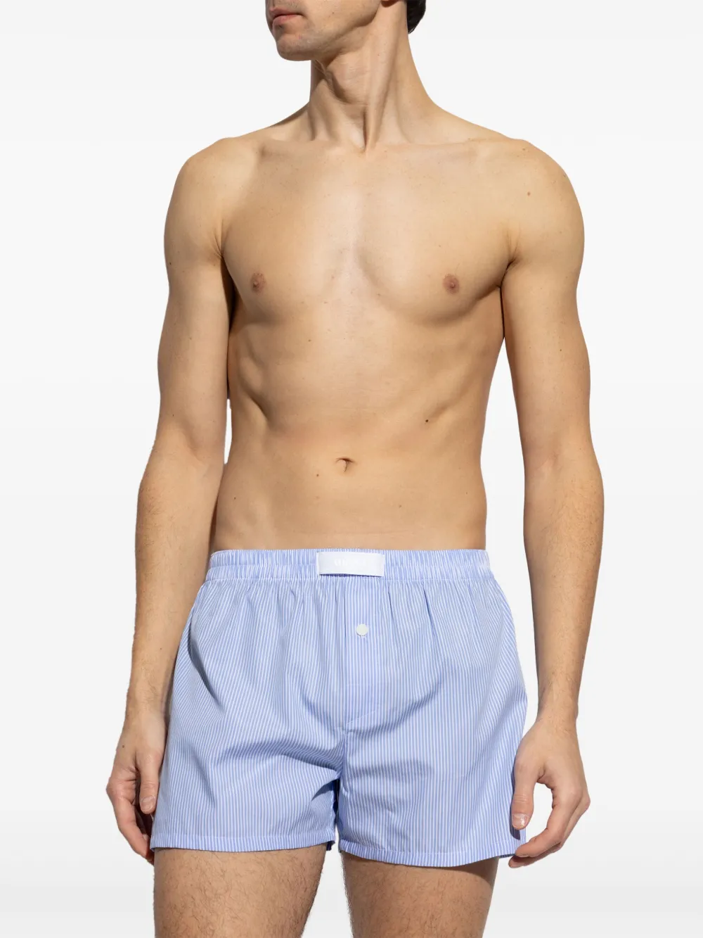 Versace logo-patch boxers - Blauw