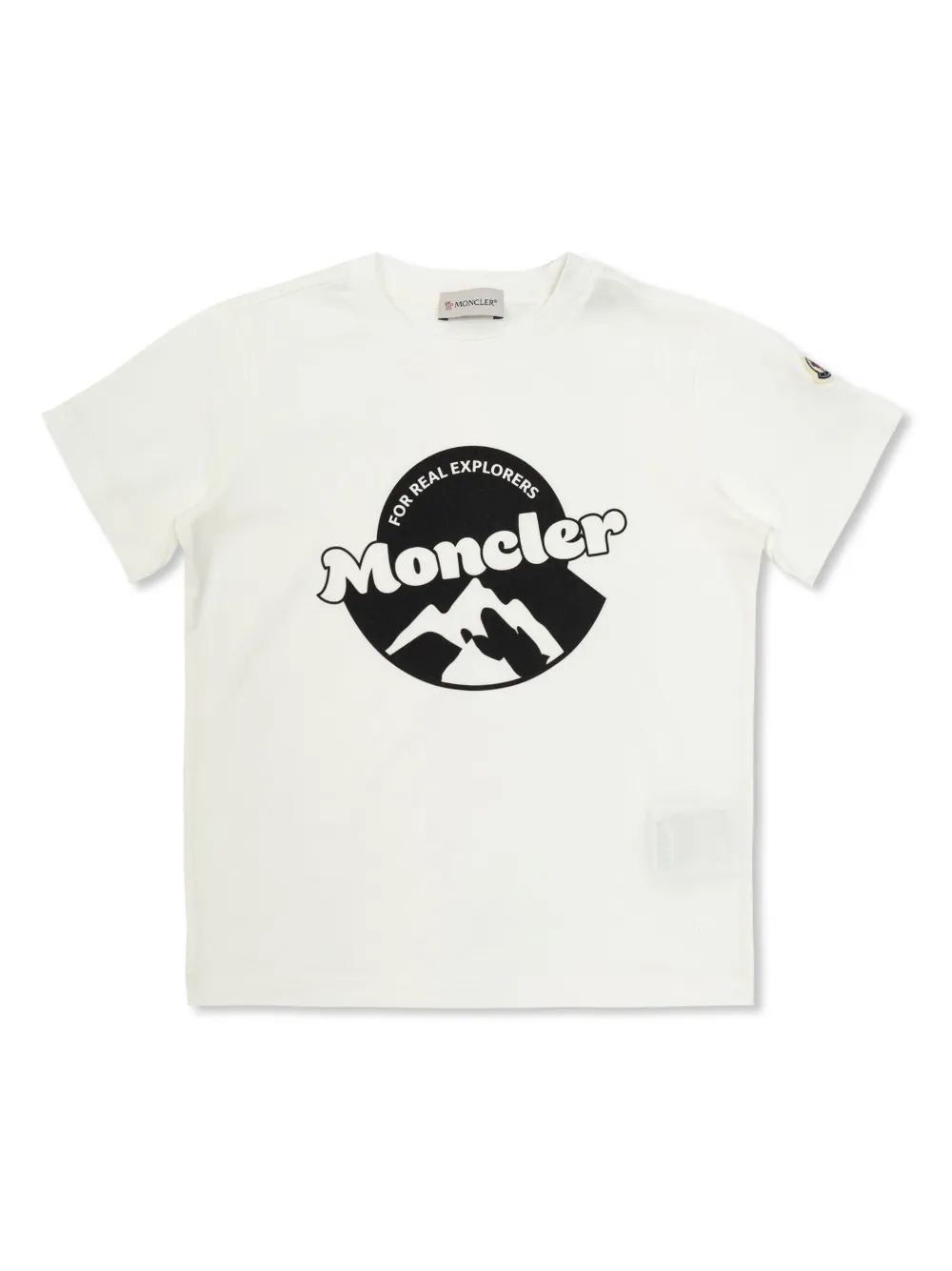 Moncler Enfant T-shirt met logoprint Wit