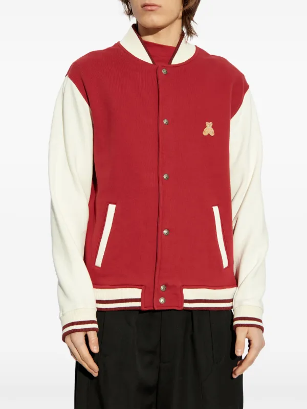 Palm Angels bear-motif Bomber Jacket | Red | FARFETCH