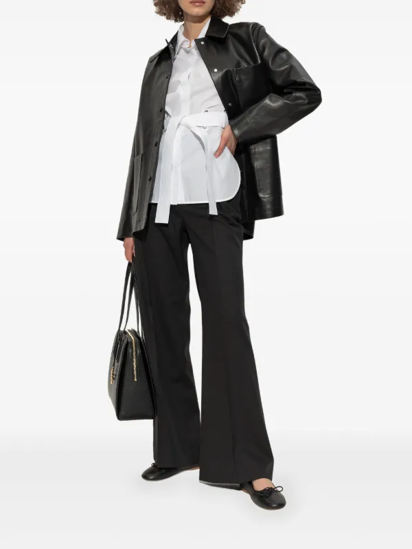 【JW ANDERSON】 コーナーレザーフラットシューズ ブラック JW Anderson レザー フラットシューズ | ブラック | FARFETCH JP