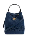 Versace La Medusa denim bucket bag - Blue