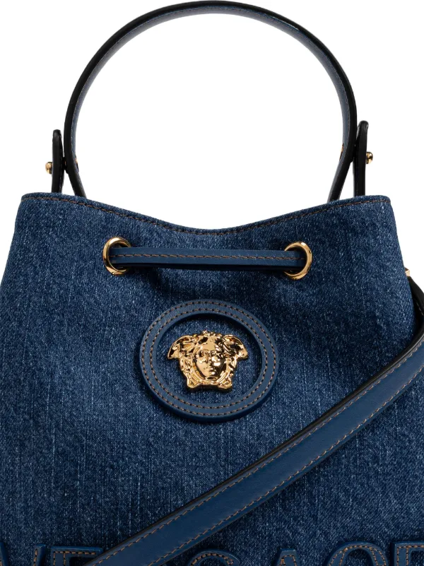 VERSACE デニム バケット バッグ ラ メドゥーサ La Medusa Denim Bucket Bag | VERSACE US