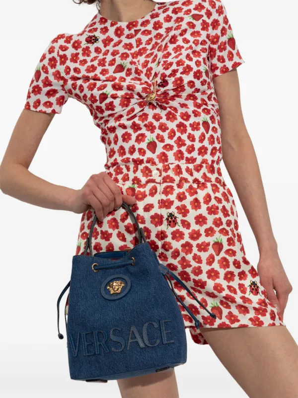 VIPSALE【VERSACE】デニム バケット バッグ ラ メドゥーサ VIPSALE【VERSACE】デニム バケット バッグ ラ メドゥーサ