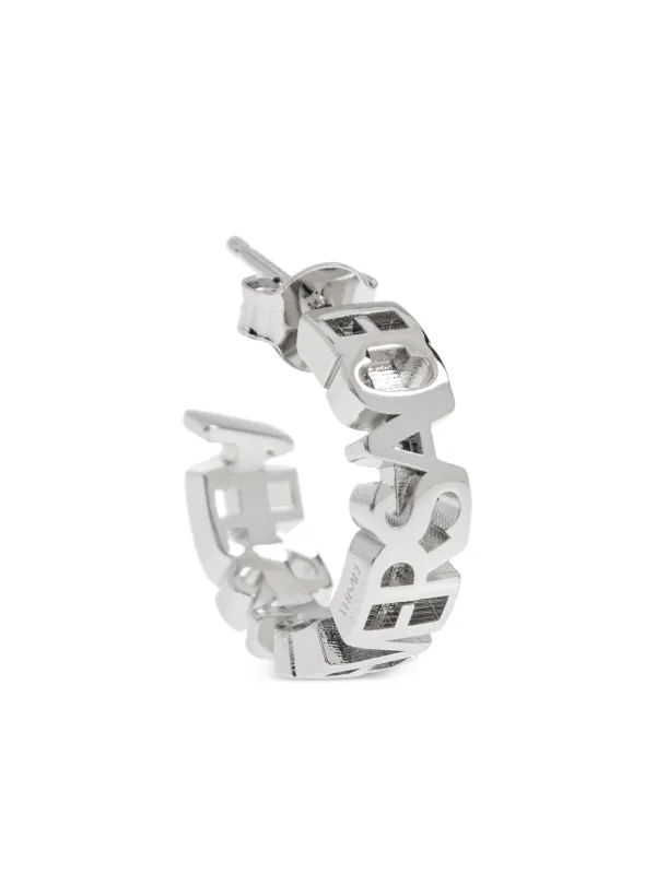 VERSACE シルバー ロゴ フープピアス Versace グレカ フープピアス | シルバートーン | FARFETCH JP
