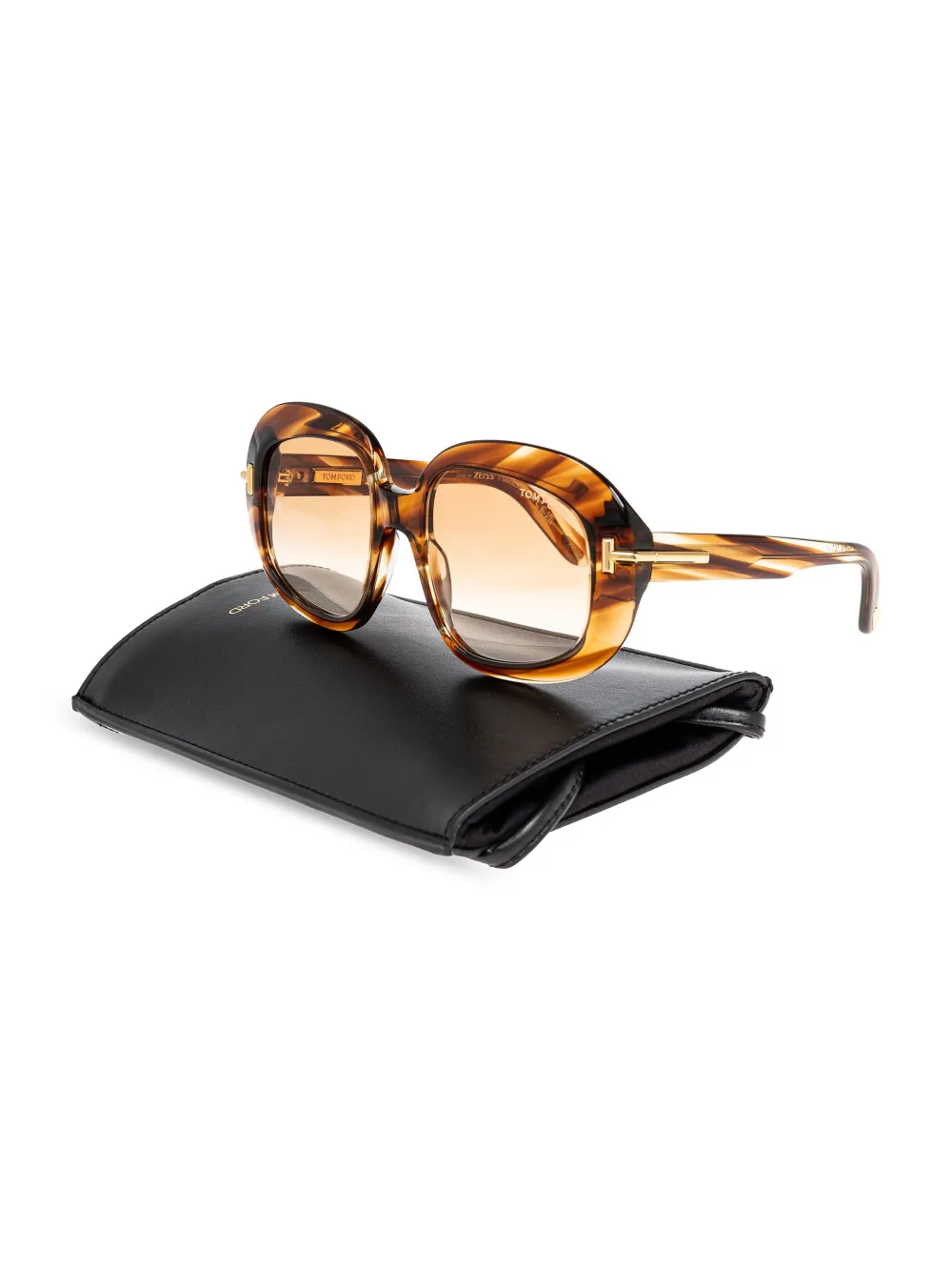 TOM FORD Eyewear Icon zonnebril met rond montuur Bruin