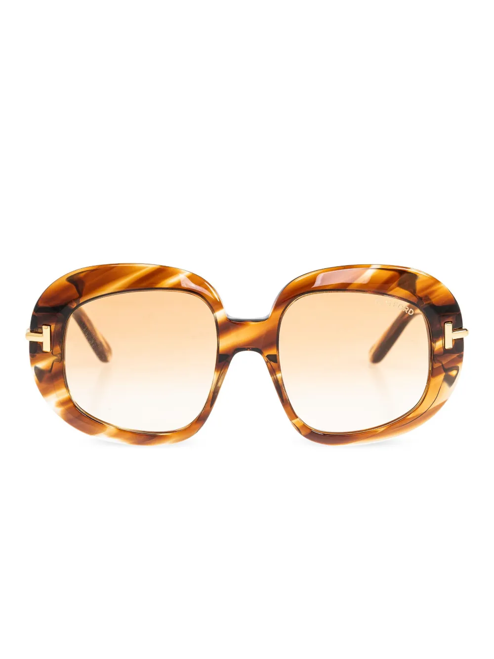 TOM FORD Eyewear Icon zonnebril met rond montuur Bruin