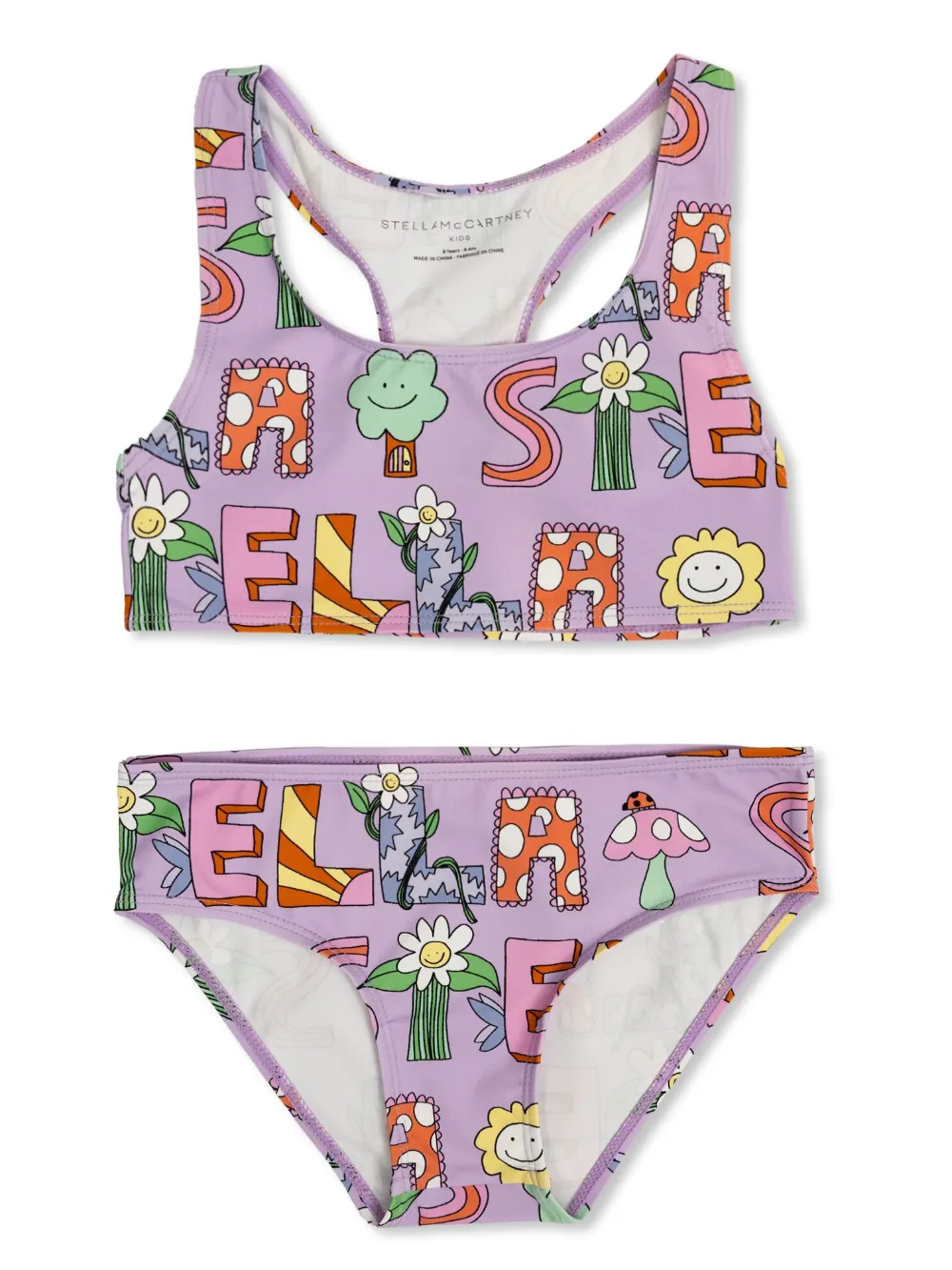 Stella McCartney Kids Bikini met logoprint Paars