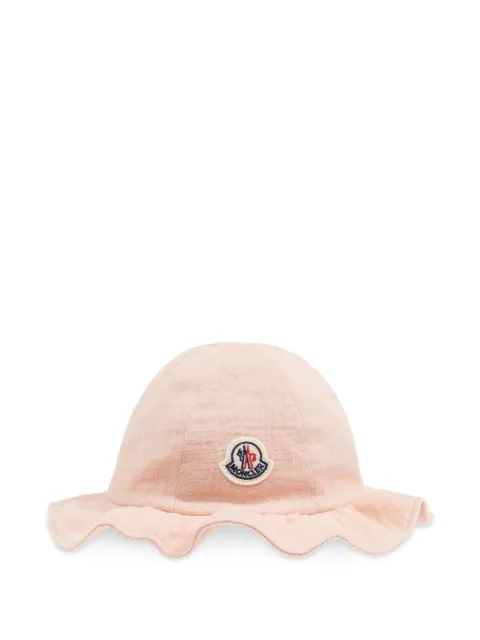 Moncler Enfant gorro de pescador con aplique del logo