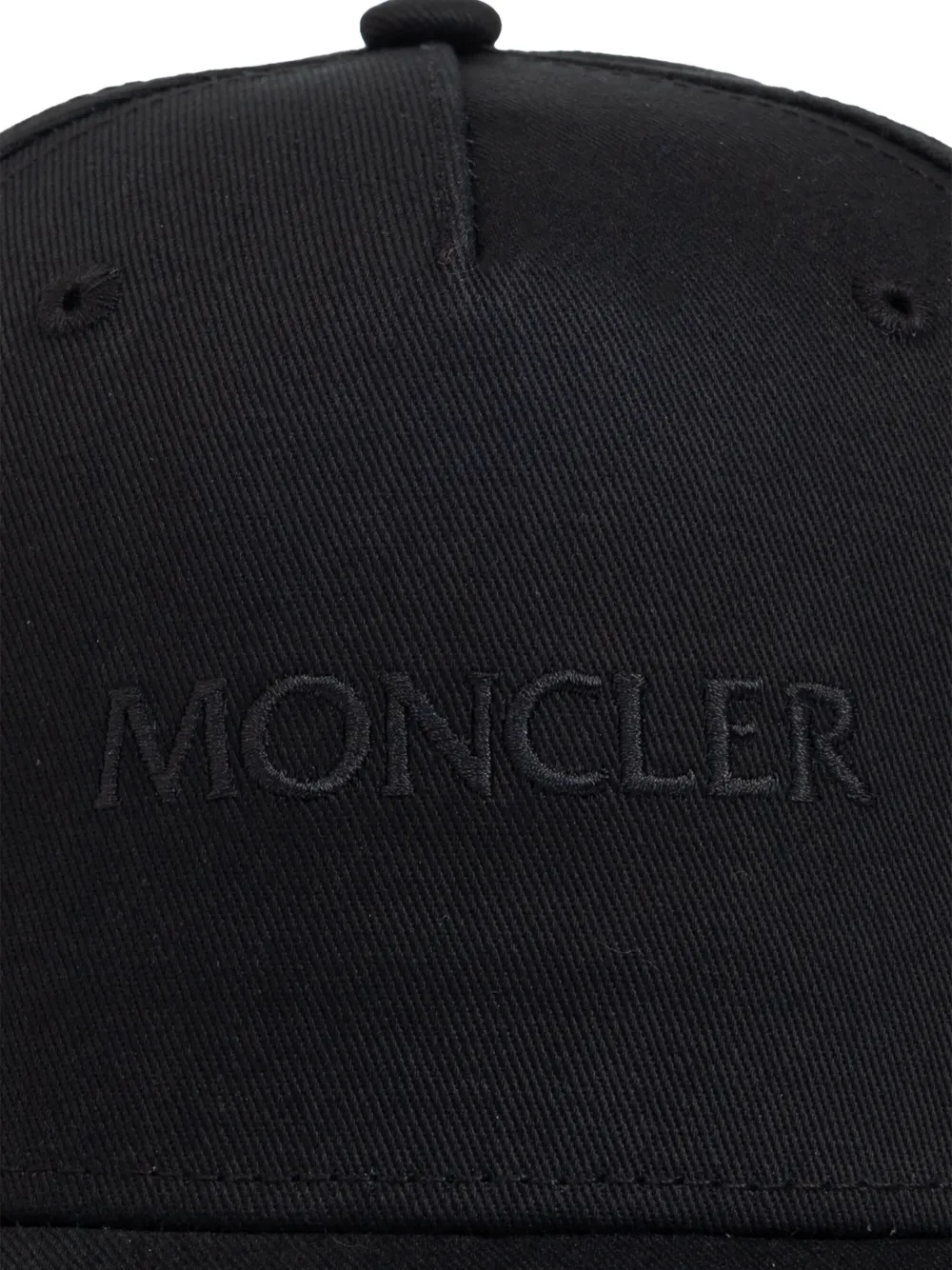 Moncler Gabardine pet met borduurwerk Zwart