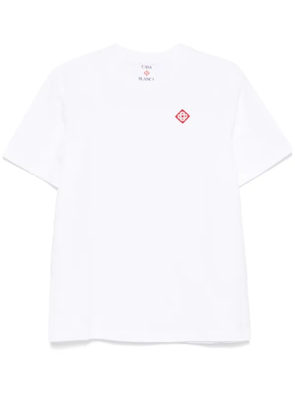 【CASABLANCA】モンターニュパッチロゴコットンTシャツ Casablanca logo-patch T-shirt | Grey | FARFETCH