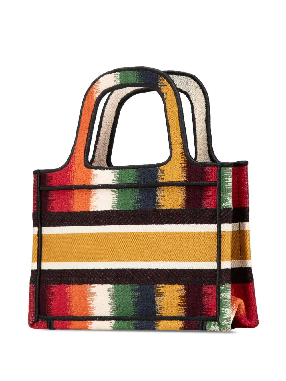 Pre-owned Dior 2020 Mini D Stripes Book Tote Handbag In Yellow