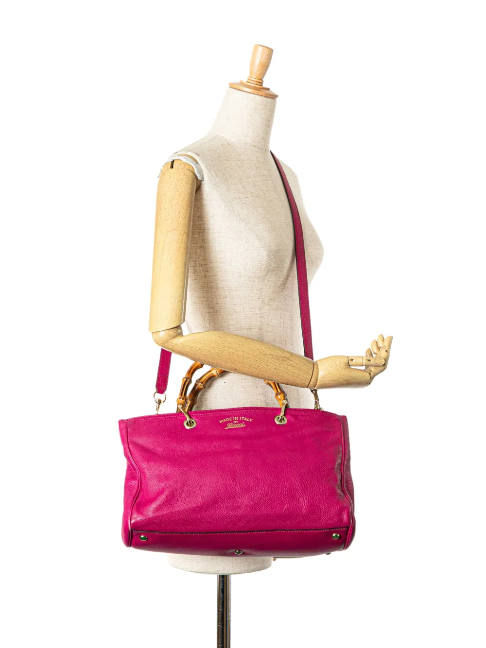 Gucci Pre-Owned 2000-2015 Medium Calfskin Bamboo Shopper satchel - Roze