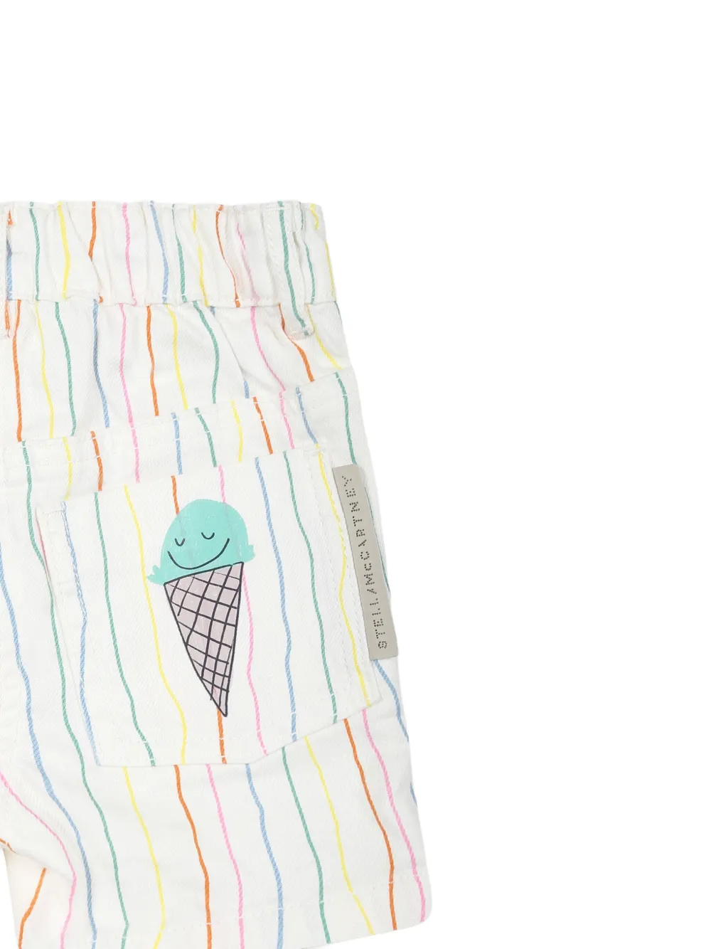 Stella McCartney Kids Gestreepte shorts Wit