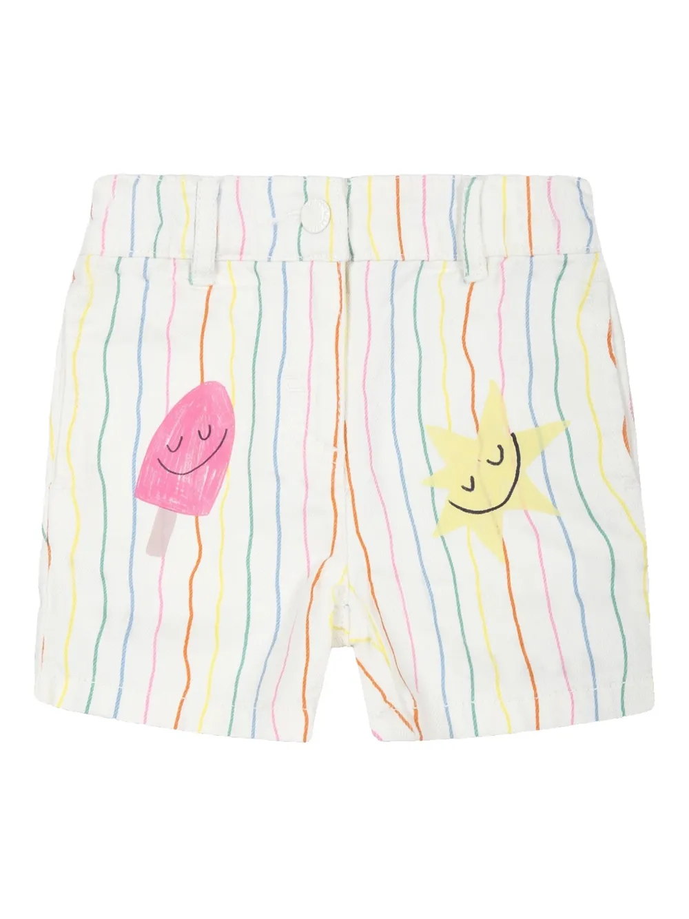 Stella McCartney Kids Gestreepte shorts Wit