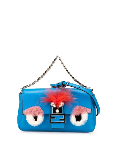 Fendi Pre-Owned 2010-2024 Micro Leather Monster Baguette satchel