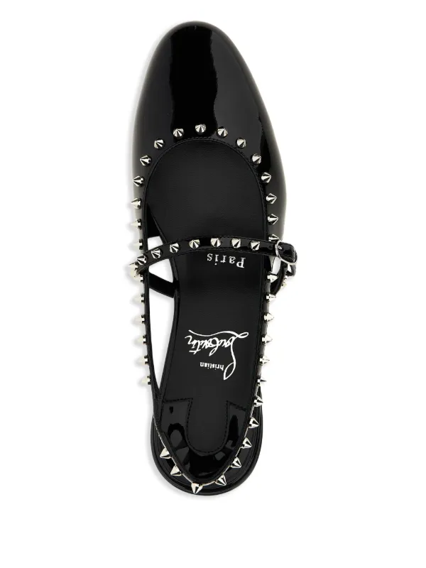 【関税&送料込】Christian Louboutin Mary Jane Janispikes Bla Janispikes - 55 mm Mary Janes - Patent leather - Black