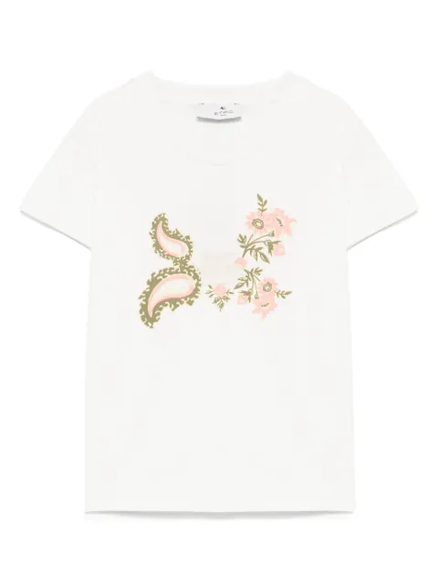 ETRO KIDS floral-embroidered T-shirt