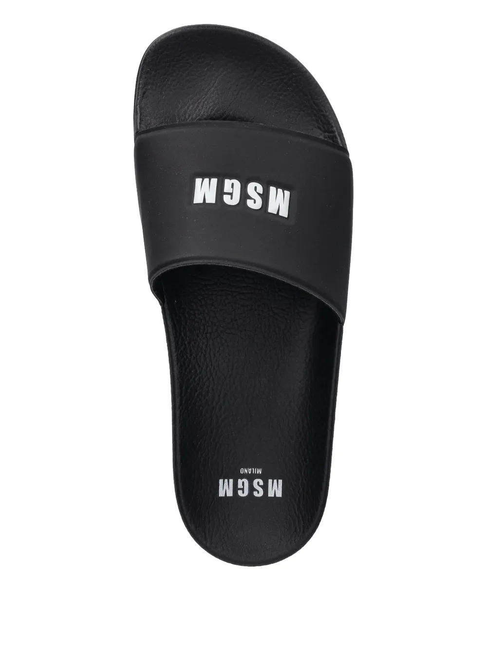 MSGM Slippers met logo-reliëf Zwart