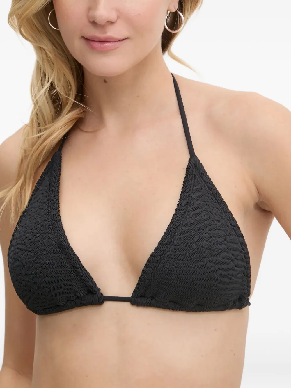 Paramidonna Ema Textured Side-ties Bikini In Black