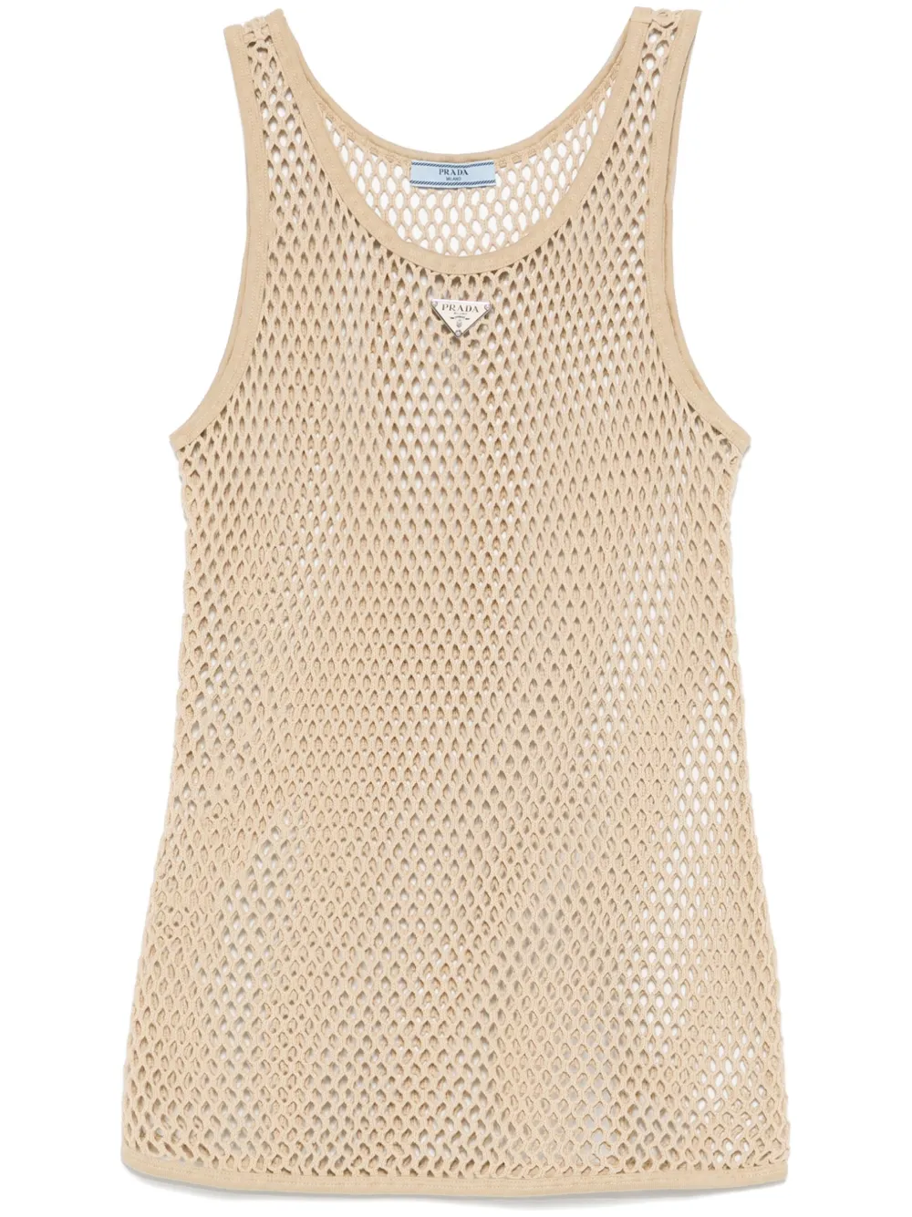 Prada Opengebreide tanktop Beige