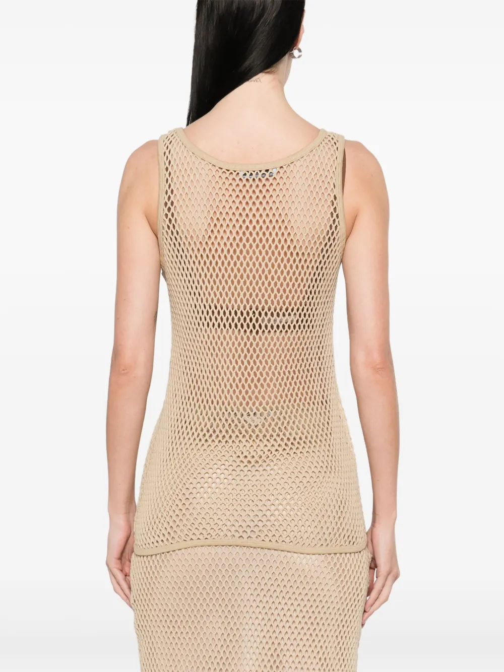 Prada Opengebreide tanktop Beige