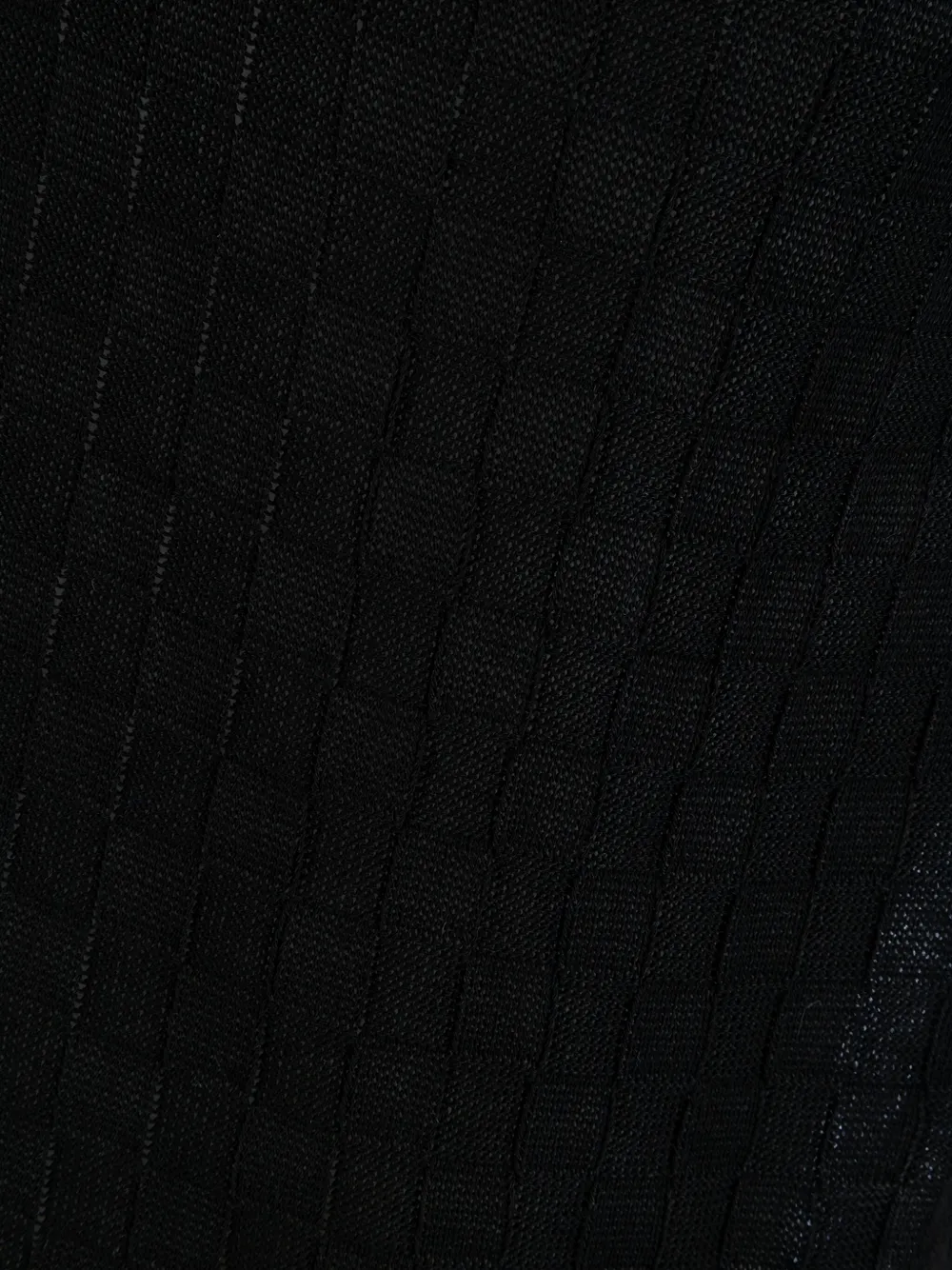 A Paper Kid Fine-knit Polo Shirt In Black