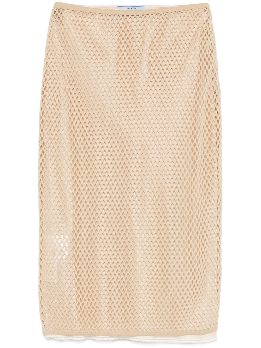Prada Opengebreide mini-rok Beige