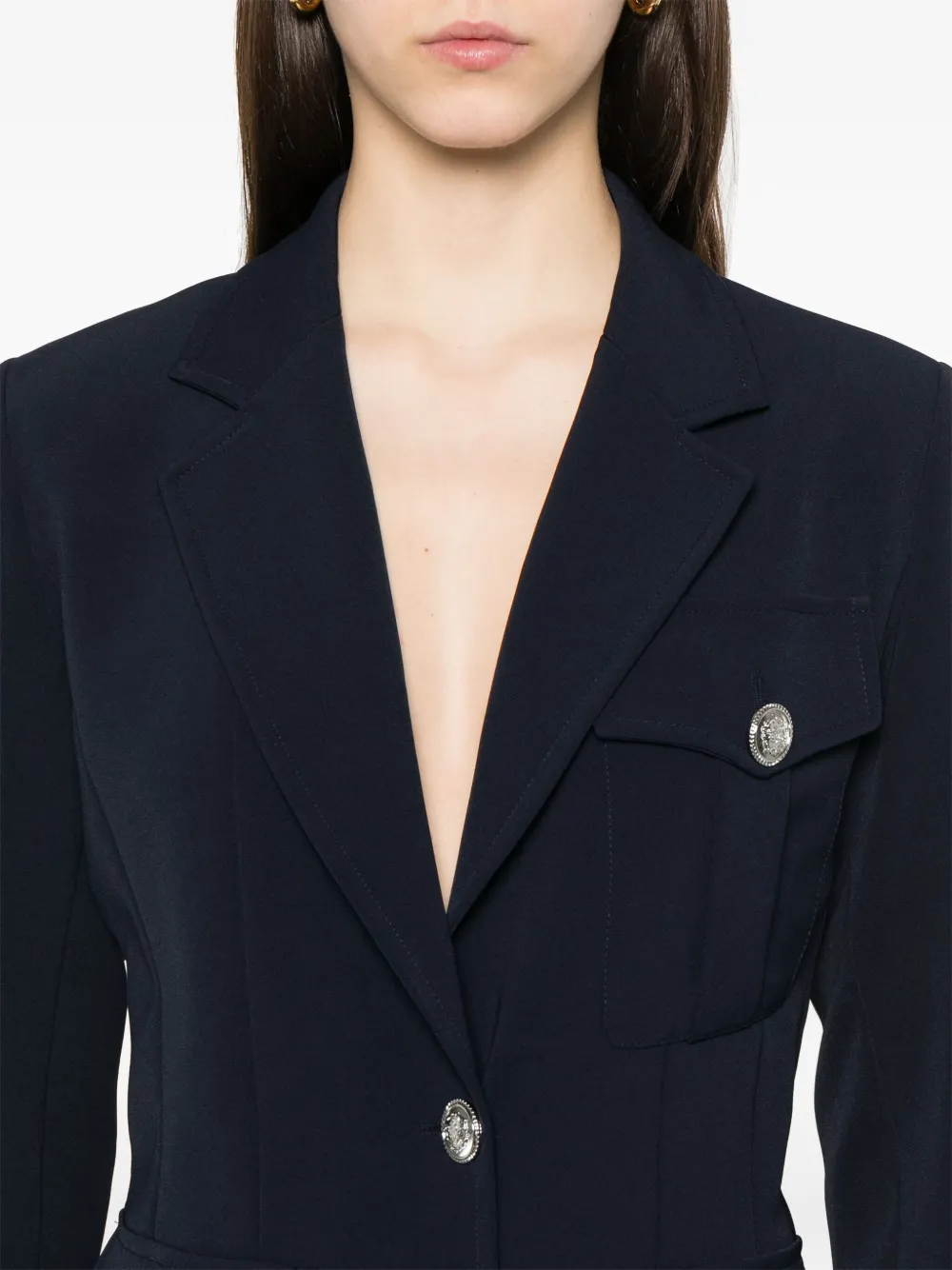 Liu •jo Double-breasted Blazer In Blue