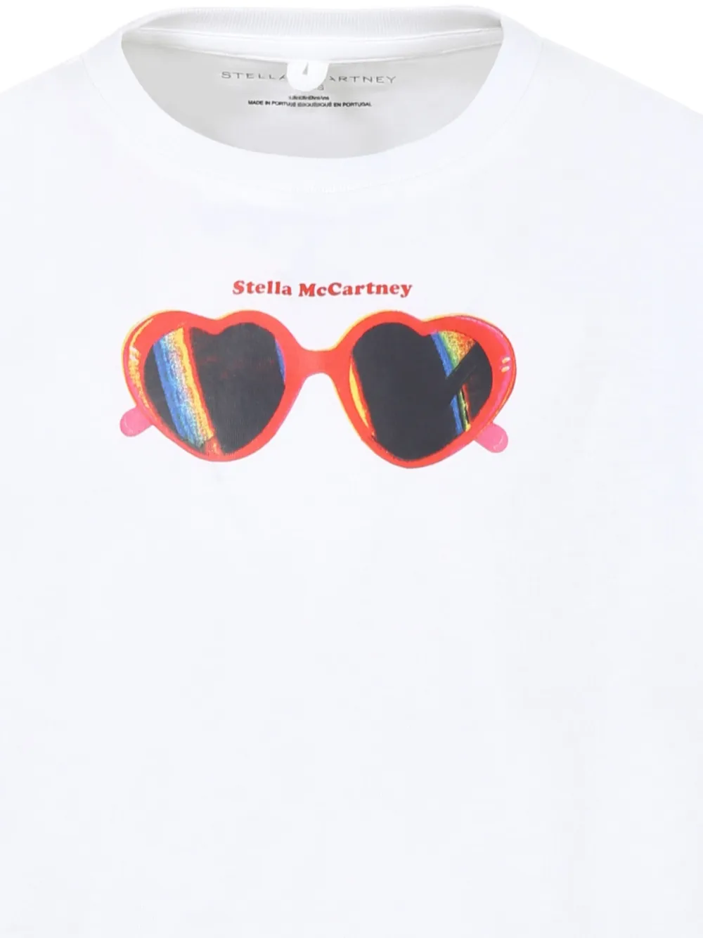 Stella McCartney Kids T-shirt met zonnebrilprint Wit