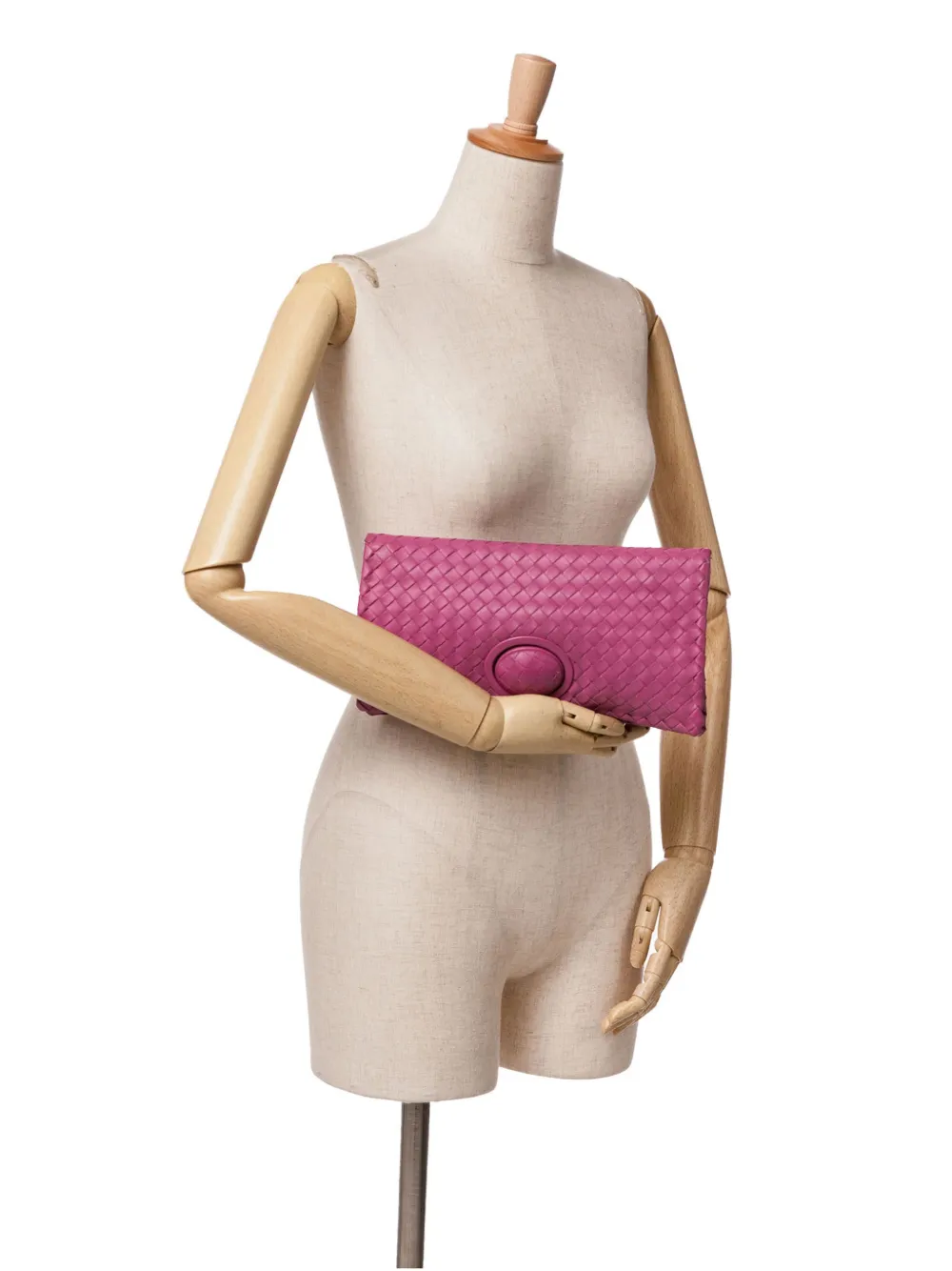 Bottega Veneta Pre-Owned 2011 Nappa Intrecciato Turn Lock clutch bag - Roze