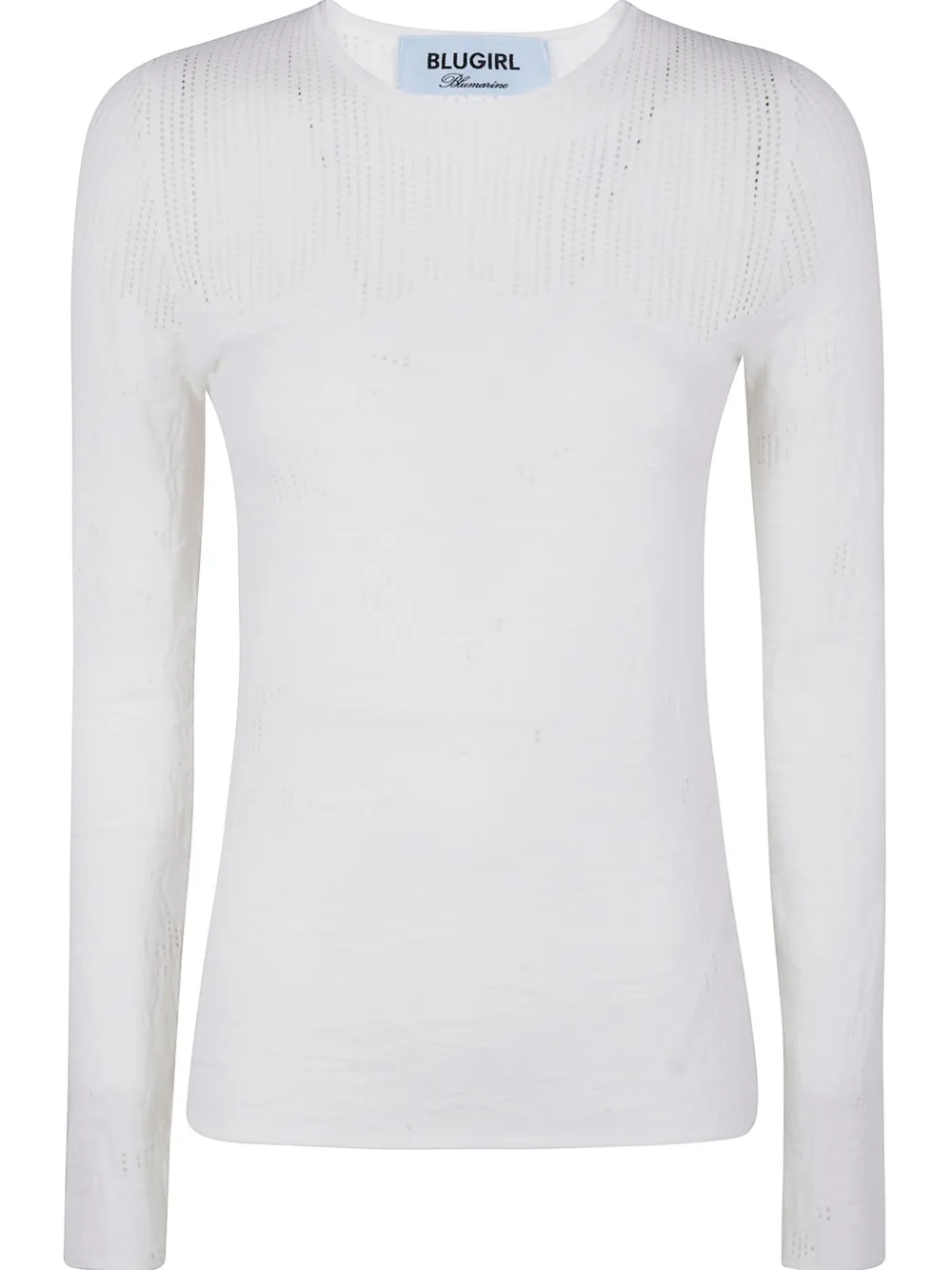 Blugirl Ecs Viscose Round Neck Sweater In White