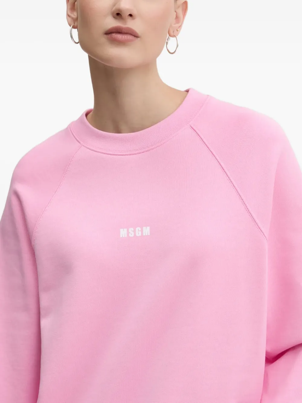 Msgm Woman Sweatshirt Pink Size M Cotton In Pink