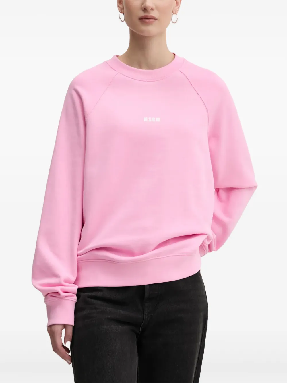 Msgm Woman Sweatshirt Pink Size M Cotton In Pink