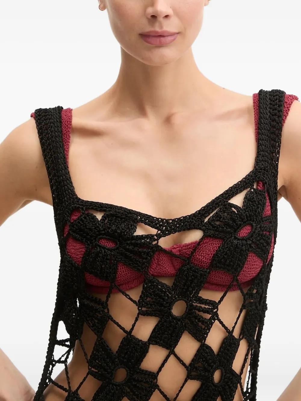 PARAMIDONNA Michelle gehaakte maxi-strandjurk Zwart