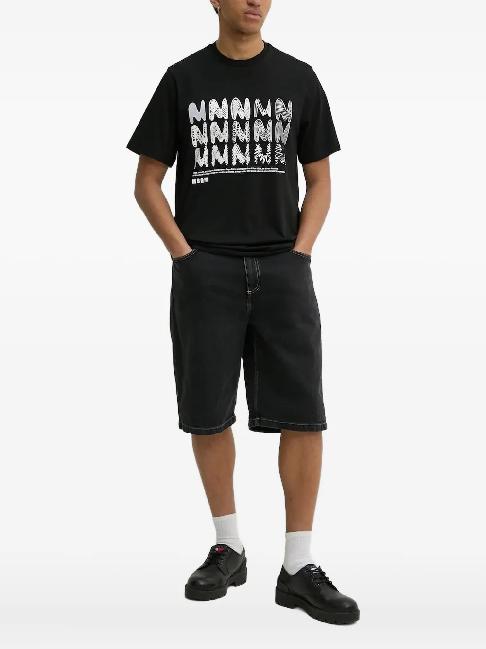 MSGM graphic-print T-shirt Zwart