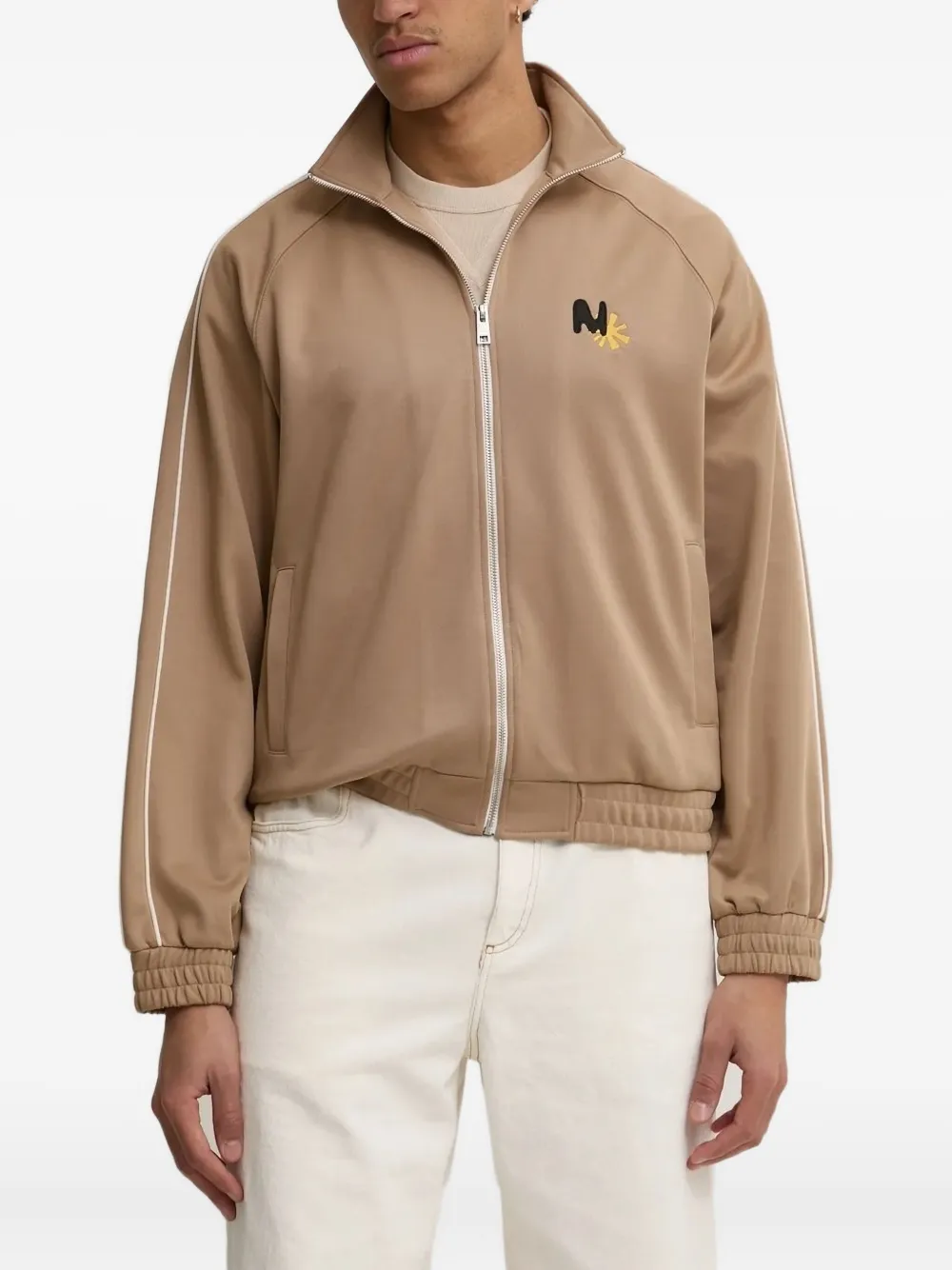 MSGM embroidered-logo zip-up sweatshirt | Neutrals | Image 1