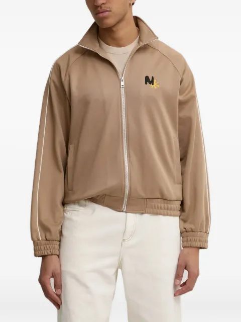 MSGM embroidered-logo zip-up sweatshirt