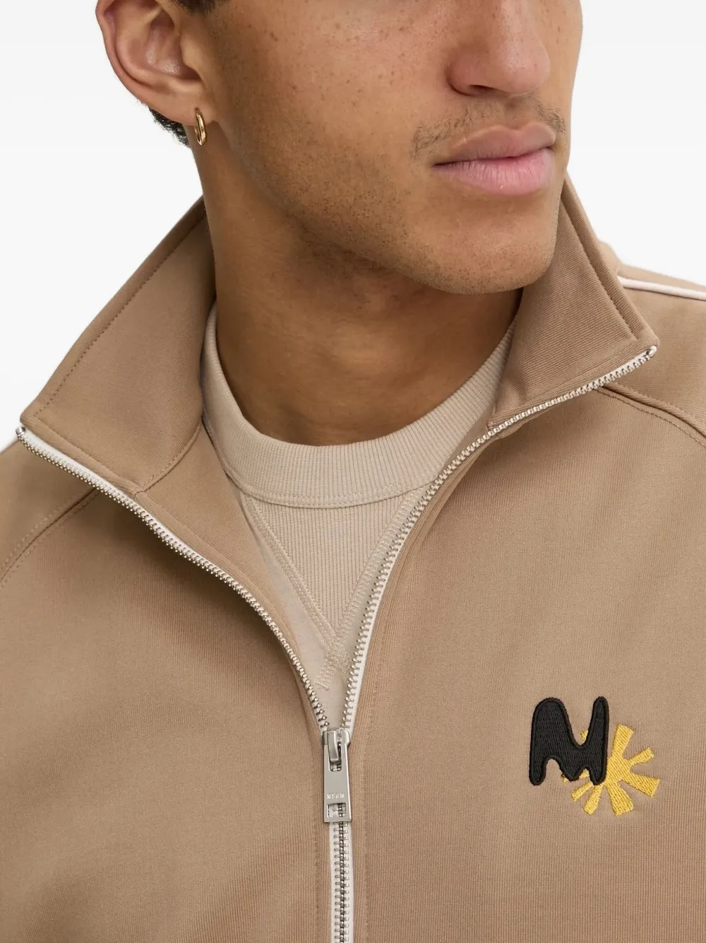スウェット・トレーナー MSGM EMBROIDERED FLEECE SWEATSHIRT WITH ZIP MSGM embroidered-logo zip-up Sweatshirt | Neutrals | FARFETCH