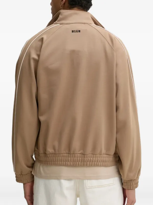 スウェット・トレーナー MSGM EMBROIDERED FLEECE SWEATSHIRT WITH ZIP MSGM embroidered-logo zip-up Sweatshirt | Neutrals | FARFETCH