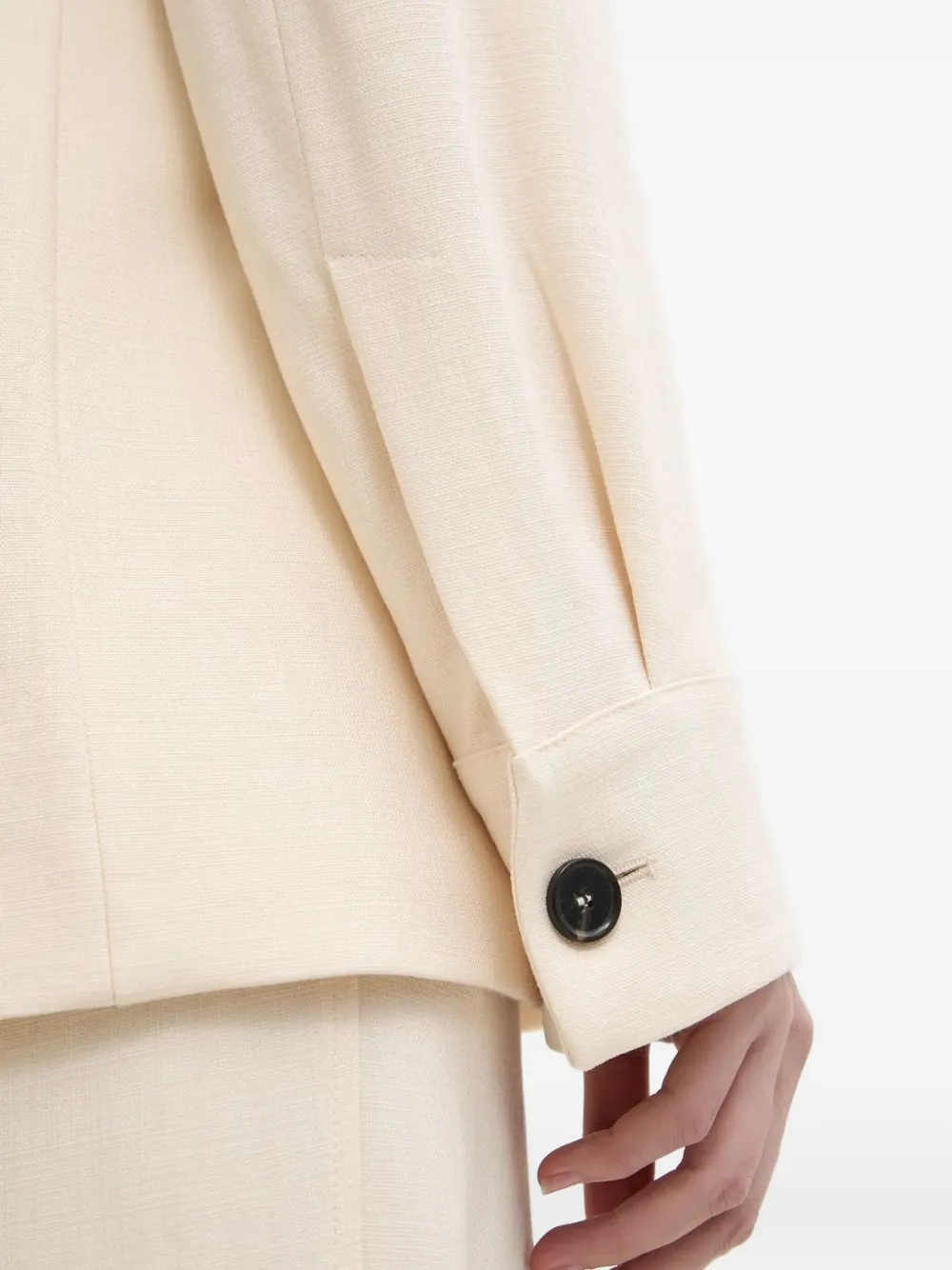 MSGM Blazer met schoudervullingen en ceintuur Beige