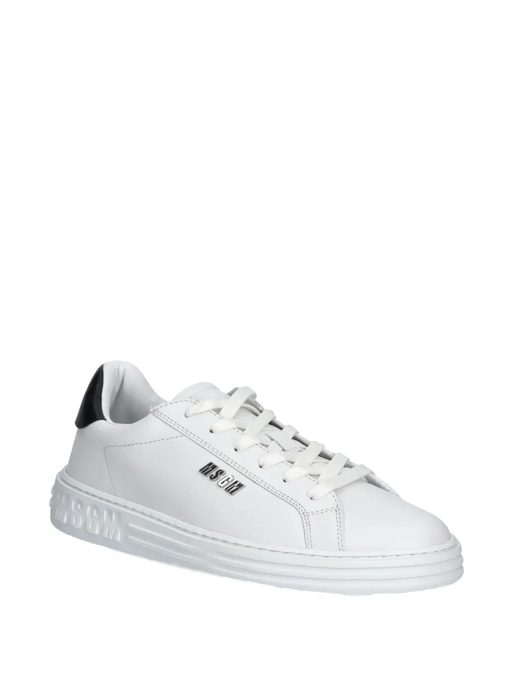 MSGM logo-plaque leather sneakers White