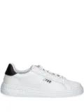 MSGM logo-plaque leather sneakers - White