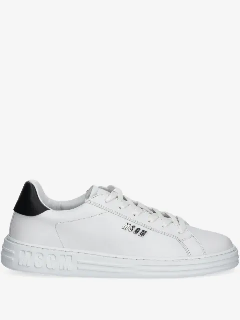 MSGM baskets en cuir à plaque logo