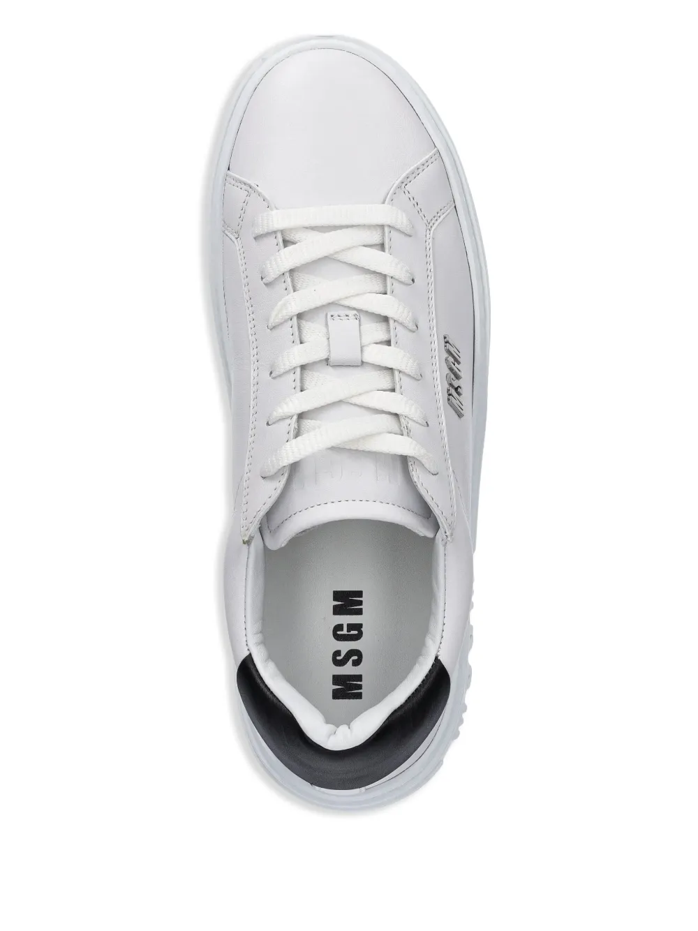 MSGM logo-plaque leather sneakers White