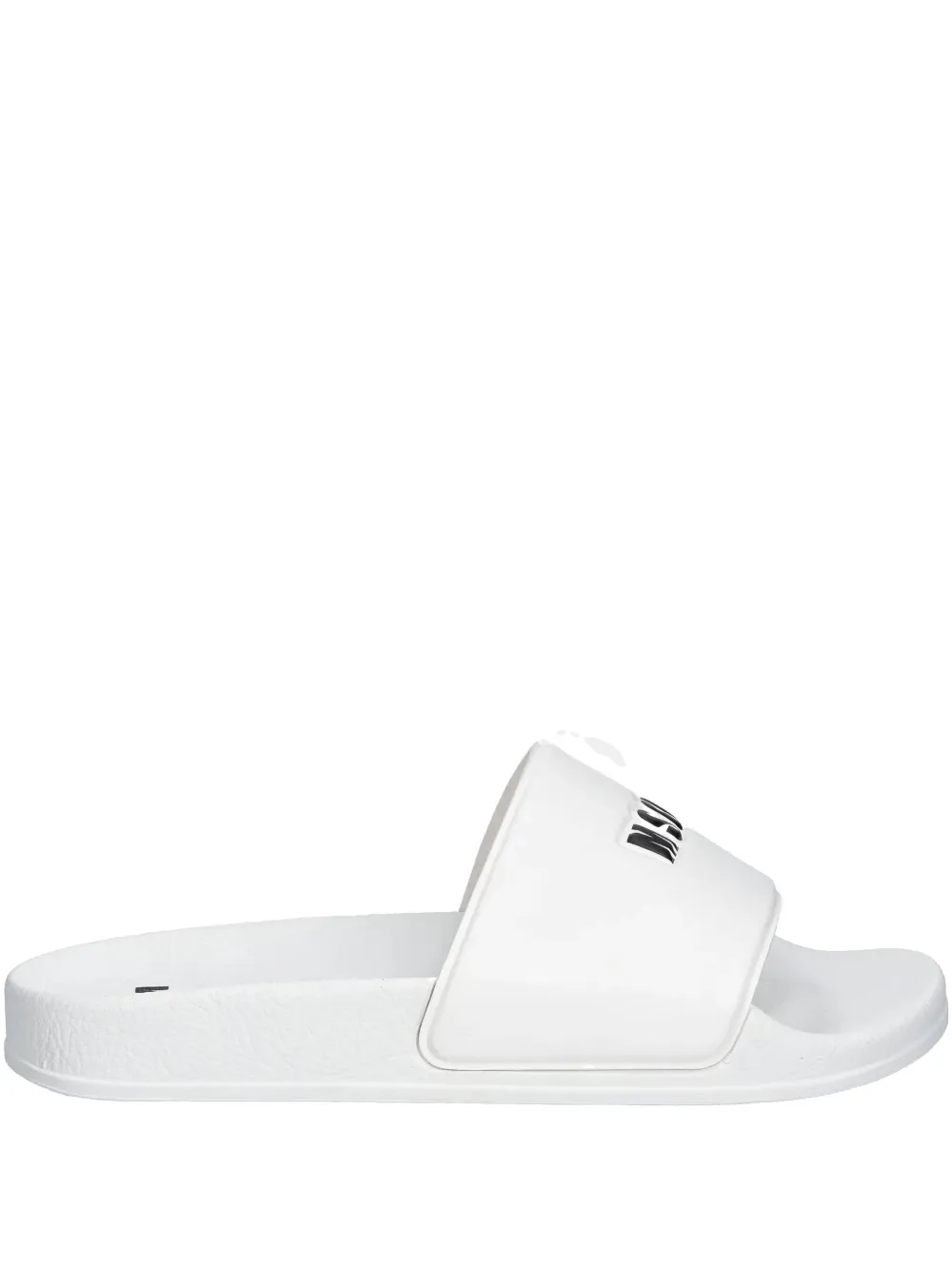 Msgm Logo-embossed Slides In White