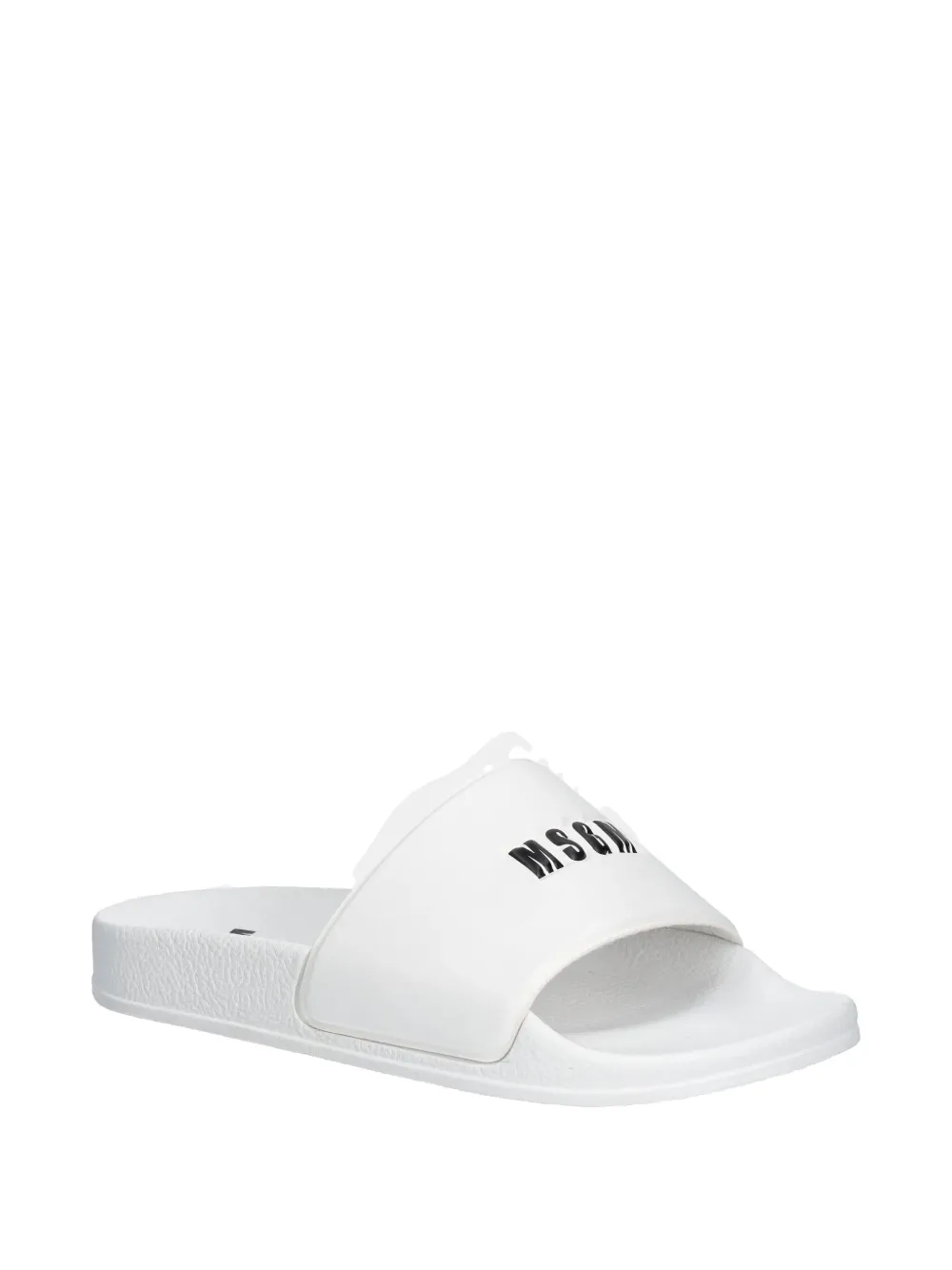 Msgm Logo-embossed Slides In White