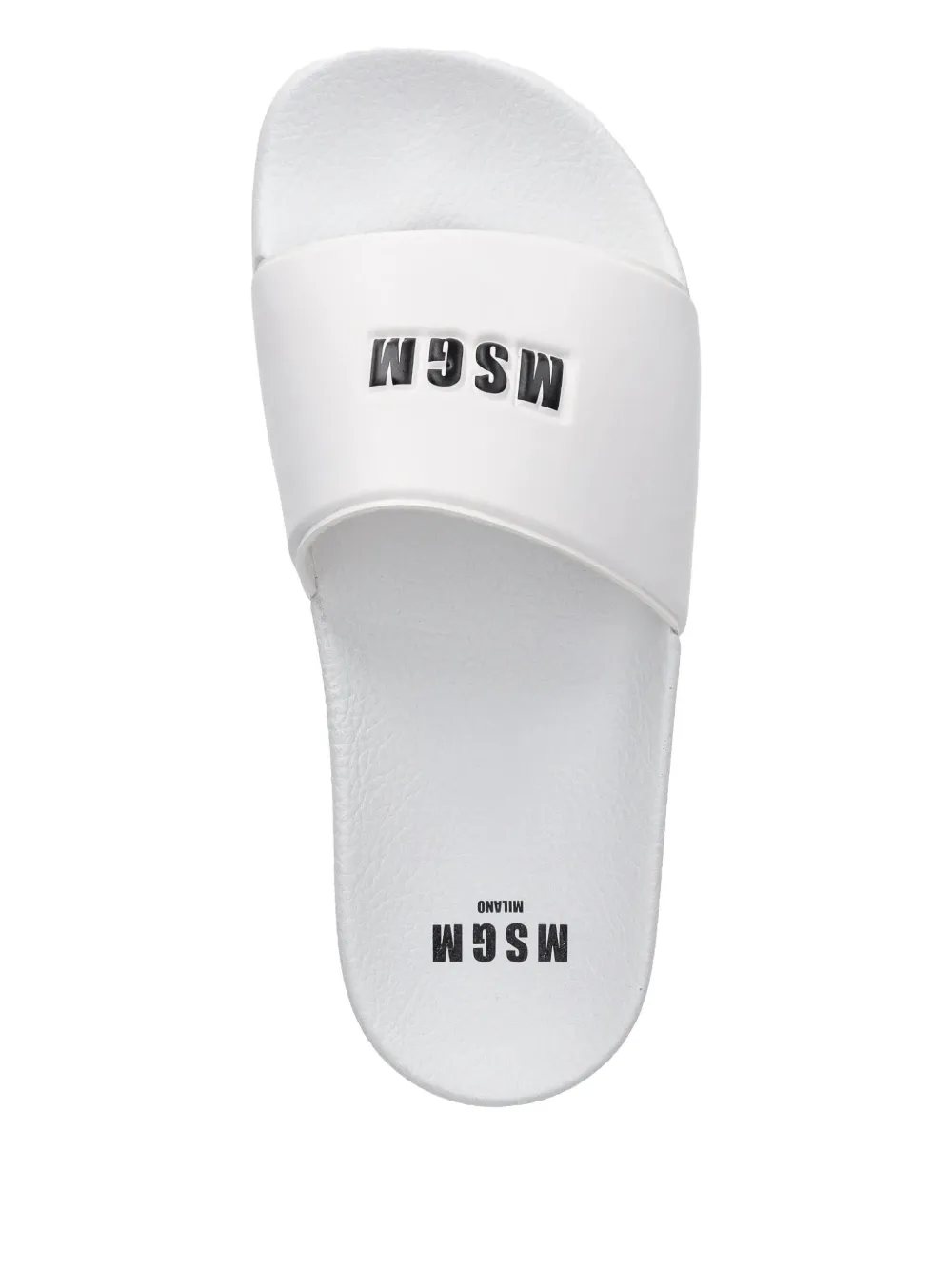 MSGM Slippers met logo-reliëf Wit